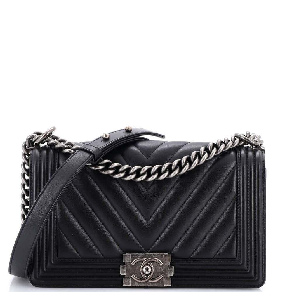 Chanel Boy Flap Bag Chevron Calfskin #260991C42B